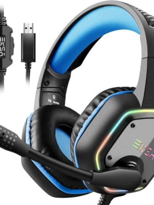 EKSA E1000 Gaming Headphones For PC// 7.1 Surround RGB Gaming Headset Gamer USB Wired Headphones with Noise Cancelling Mic X250307