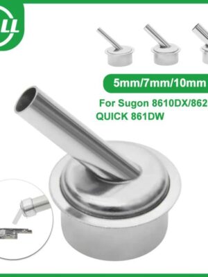 45 Degree Curved Nozzle 5mm/7mm/10mm Bent Angle Heat Nozzle For SUGON 8610DX/8620DX QUICK 861DW Hot Air Soldering Station