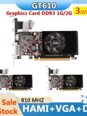 GT610 Video Card 810MHZ DDR3 1GB Graphics Video Card HD VGA DVI Interface Replacement Accessories for Computer Desktop Game