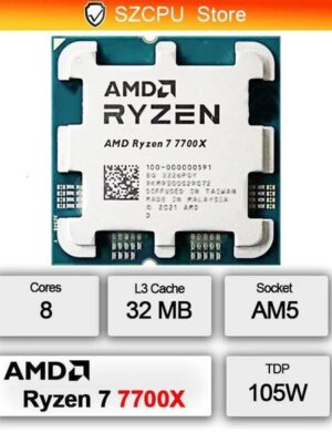 AMD Ryzen 7 7700X CPU New R7 7700X 45GHz8-Core16-Thread 5NM L332M100-000000591 Socket AM5 but without Cooler