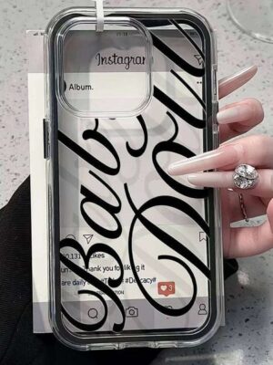 English Letters INS Transparent Candy Phone Case For iPhone 11 12 13 14 15 16 17 Pro Max Plus Air Clear Shockproof Cases Cover