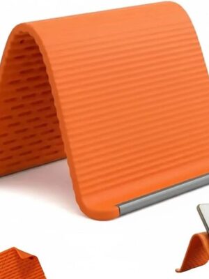 Portable Foldable Silicone Aluminum Phone Holder, Universal Anti-Slip Phone Stand for iPhone Samsung Tablet, Travel Home Office Use