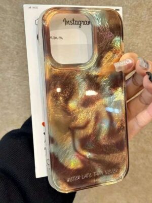 Korean Artistic Glitter Gradient Tinfoil Pattern Case for iPhone 16 13 11 15 12 14 Pro Max 16E 7 8 Plus XS X XR SE Retro Cover