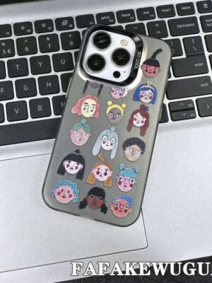 Hand-Drawn Pretty Girl Pattern Phone Case For iPhone 17 Air 16 15 14 11 13 12 Pro Max Mini XSMax XS XR X Hard Cover
