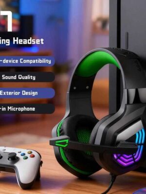 G7 Gaming Headset With Noise-cancelling Mic Surround Sound Wired LED Lights For Gamers Stereo SVirtual Surround Bass Earphone M251208 Y260525