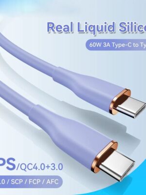 1M USB C To Type C Cable PD 60W Fast Charging Wire USB-C Charger Data Cord For Macbook Samsung Xiaomi Type-C Cable
