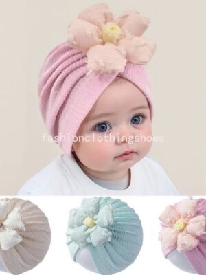 0-2Y Cute Flower Bonnet for Newborn Turban Headwrap Toddler Floral Beanie Cap Infatil Spring Autumn Beanie Infant Bebes Gorros