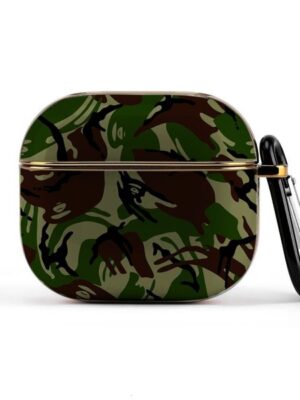 ddmythur Apple Earphone Accessories Headset AirPods 3 Cover Case earphones Pattern shell a green and brown camouflage pattern