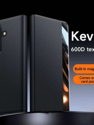 Carbon Fiber Pattern Leather Magnetic Phone Case For Galaxy Z Fold 7 6 5 4 Business Window View Wireless Charging Cover H260305