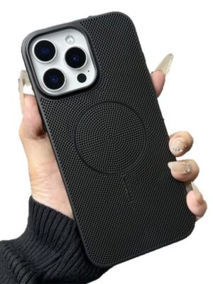 Suitable for iPhone 17 Heat Dissipation Breathable Thin Ring Magnetic Phone Case Apple 16 Matte Ultra-thin PC Shockproof Protective Cover
