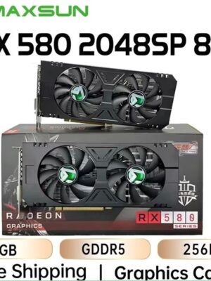 MAXSUN Graphics Cards AMD Radeon RX580 2048SP 8G GDDR5 256bit HDMI+DP*3+DVI Video Card For Desktop Gaming Computer GPU RX 580