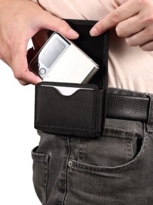 Men Waist Bag Belt Clip Phone Case Flip Phone Pouch Waist Holster For Samsung Galaxy Z Flip5 4 3 5G OPPO VIVO Huawei P50 PuraX Pocket Holster Oxford Waterproof Cover