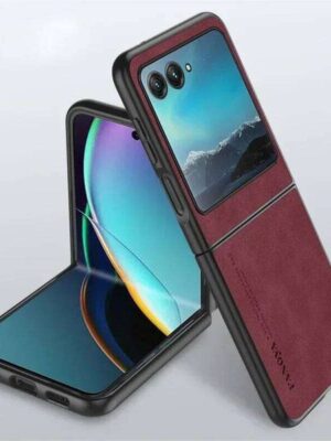 Luxury Busienss Sheepskin Fold Case For Motorola Moto Razr 70 60 50 40 Ultra Plus 2026 2025 2024 Anti-Drop Protector Cover