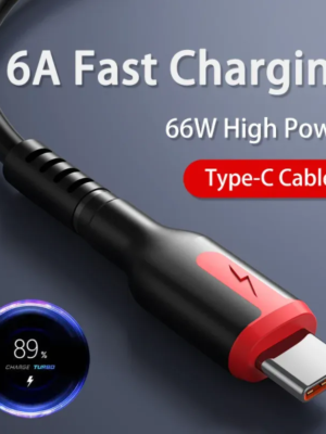6A Super Fast Charge Type C Cable for Huawei P40 Mate40 Xiaomi Mi 12 Pro Redmi POCO Mobile Phone Accessories Charger USB C Cable 1m/1.5m/2m