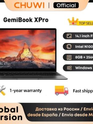 CHUWI GemiBook XPro 14inch UHD Screen Laptop 8GB RAM 256GB SSD Intel Celeron N100 Windows 11 Computer with Cooling Fan Notebook