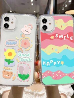 Luxury Cartoon Cases For Case iPhone 15 14 11 12 16 Pro XR 7 8 Plus X XS Max SE 13 Mini Funda Soft Clear Cover