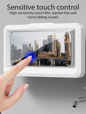 New Waterproof Wall Mounted Phone Case, No-Trace Hanging Phone Box, Bathroom Sealed Phone Holder, Wall Hanging Mobile Phone Stor
