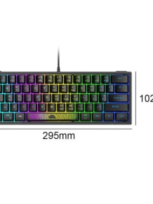 RGB K61 Wired Keyboard 60 Ergonomic Gaming Keyboard 62 Keys Mechanical Keyboard USB Multiple Mode for Laptop Tablet PC Y260525