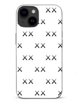 ddmythur white iphone case with a pattern of crossed crosses on it TPU phone case
