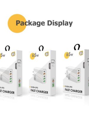 Home Charger PD 65W Fast Charging Mobile Phone Chargers 5V4A 3USB Multi Port Adapter Plug