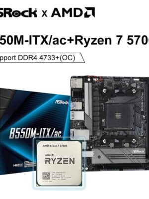 AMD Ryzen 7 5700G R7 5700G + ASROCK New B550M Motherboards Set Kit Ryzen Processor B550M ITXAC MiNi-ITX DDR4 64G placa mae B550