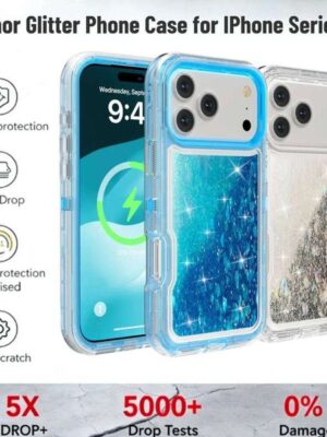 Luxury Glitter Liquid Quicksand OTT-Box Phone Case For IPhone 17 Max Air 16 15 14 Pro PC+TPU Military Grade Shockproof Cover