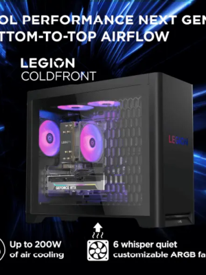 Lenovo Legion Tower 5 Intel, Eclipse Black – Gaming Desktop | Gaming PC – Intel® Core™ Ultra 5 225 – 512 GB SSD – 16 GB RAM | 90YACTO1WWIN1
