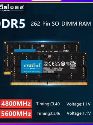 Crucial DDR5 SODIMM RAM 16GB 32GB 24GB 48GB Notebook 4800MHz 5600MHz 11V for Laptop Memory