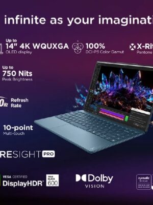 Lenovo Yoga Slim 9 Intel, 35.56cms, Tidal Teal – Laptop – Intel® Core™ Ultra 7 256V – 1 TB SSD – 16 GB RAM – Windows 11 Home | 83CX003KIN