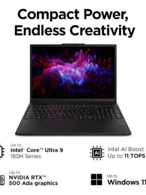 Lenovo ThinkPad P16″ Intel® Core™ Ultra 7 155H, Black – Business Laptop – Intel® Core™ Ultra 7 155H – 1 TB SSD – 32 GB RAM – P16 in | 21KSXA0300