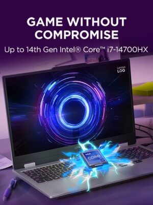 Lenovo LOQ 14th Gen, 39.62cms, Luna Grey – Gaming Laptop | Gaming PC – Intel® Core™ i7 – 1 TB SSD – 16 GB RAM – Windows 11 Home | 83JE00U5IN
