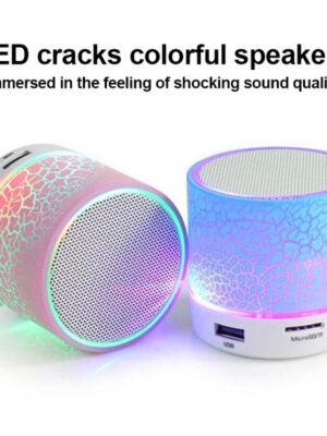 Mini Portable Bluetooth Speaker Wireless Speakers Car Audio Dazzling Crack 7 LED Lights Subwoofer for PC Laptop MP3 Travel Outdoors Home Office