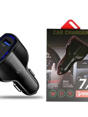 35W 7A 3 Ports Car Charger Type C And USB Charger QC 3.0 With Qualcomm Quick Charge 3.0 Technology For Mobile Phone GPS Power Bank Tablet