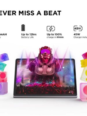 Lenovo Tab Plus 29.21cms, Luna Grey – Tablet – MediaTek Helio G99 – 128 GB – 8 GB RAM – Android 14 or Later | ZADX0098IN