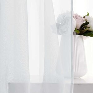 Sheer Curtains 2pc solid color Terylene through pole transparent window screen curtain decoration for living room and bedroom L260610YZG3
