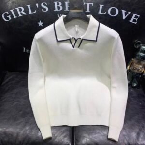 Spring Autumn Men's Knitting Long Sleeve Solid High Quality Polo Shirts Sports Business Slim Fit Polo Shirt Fashion Tees Tops 260731