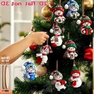 Games 15 Novelty Pieces in a Random Assortment of Styles Christmas Snowmen in Various Poses Holding Christmas Gifts Handmade Christmas Hangi C260927