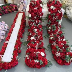 3m/2m/1m Luxury Red Rose Artificial Flower Row Wedding Table Centerpiece Flowers Backdrop Wall Arches Decor Party Stage Floral X261007