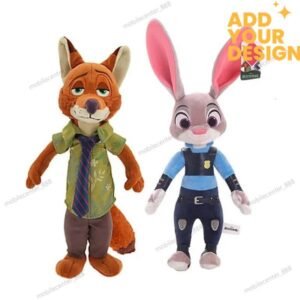 custom HOTHOTSALE Disney Cartoon Anime Movie Zoo Plush Toy Fox Wilde Rabbit Hopps Doll Soft Stuffed Animals Xmas Gifts