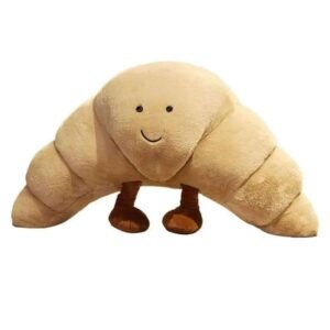 Stuffed Animals Funny Soft Food Plushies Toy Plush Smile Croissant Bread Pillow Gifts ss