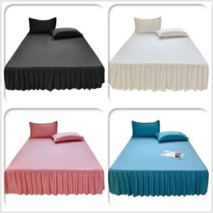 Soft Bed Skirt Adults Kids Room Bedspread SingleDoubleQueenKing Size Bed Cover Ruffles Bed Linen Falda De CamaNo Pillowcase 260813
