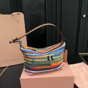 Top Handle Bags Designer Beach Bag Tote Bag Women Woven Handbags Luxury Rainbow Coloful Shoulder Bags Small Totes Purse 250721