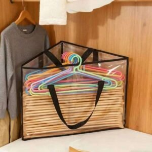 Bag, Clothes Organizer Holder for Space Saving, Hanger Triangle or Square Storage Bag with Handles