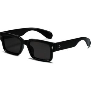 2026 EYLRIM Square Frame Sunglasses for Women Men Trendy Chunky Rectangle Sun Glasses Black Shades UV400 Protection 26Y0127