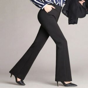 Women Pants Spring Summer Wide Leg Solid Casual High Waist Flared Female Office Lady Long Trousers Black 250228