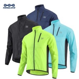 KEMALOCE Cycling Jacket Windproof Men 2025 Ultralight Long Sleeve Bike Jersey BlackYellow Lightweight Sports Windbreaker260207
