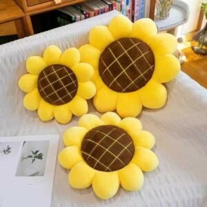 Sunflower Artificial Natural Plush Flower Doll Pillow Yellow Lifelike Flower Plush Pillow Super Soft Birthday Gift For Girls M260608