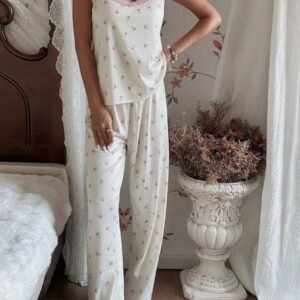 home clothing Pajama Women Slip Pajamas Pyjama Sexy Nightwear Woman Ladies Pyjamas Femmes Summer Suit Ensemble Pyjama Femme House Suits WomenT261007