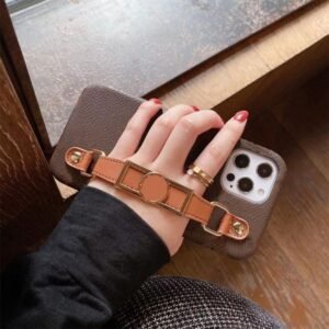 Halloween Wristband Designer Phone Case for Apple iPhone 18 17 16 Pro Luxury PU Leather Wrist Strap Velvet Lining Hardwares Back Cover de Telephone Funda Coque 22