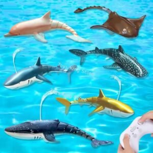 RC Shark Spray Water Electric Whale Kids Toy Remote Control Dolphin Animal Bath Tub Pool Simulation Submarine Fish Swimming Game 260603